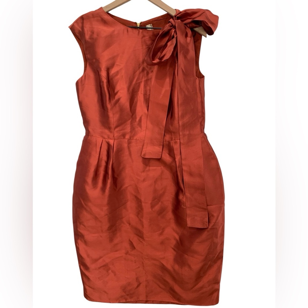 Stunning auburn silk dress by Rachel Roy New York Gold Tag line size 10 like new
